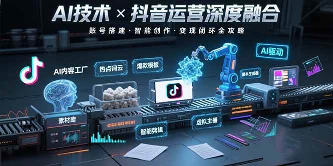 (8.9)AI技术与抖音运营的深度融合应用：涵盖账号搭建、内容创作、收益变现等